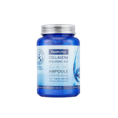 FarmStay Collagen and Hyaluronic All-in-One Ampoule bottle for daily hydration and radiant skin.