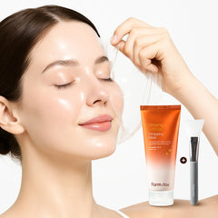 FARMSTAY Ginseng Collagen Wrapping Mask package highlighting real ginseng for hydration
