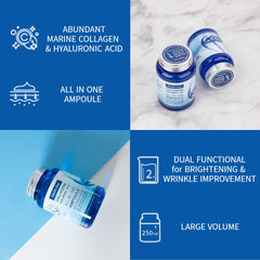 FarmStay Hyaluronic Acid Serum texture close-up showcases smooth skin benefits.