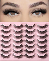 Farred cat eye lashes short natural 1: lightweight flexible band for daily wear.