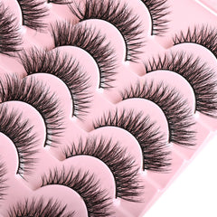 Farred cat eye lashes short natural 3: curled look enhances eye shape.
