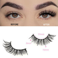 Farred Wispy Lashes fluffy outer cat-eye look for a brighter gaze.