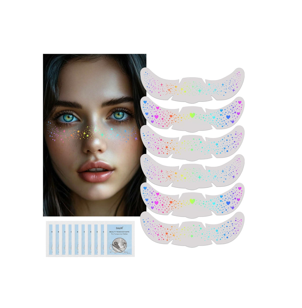 FASBET holographic freckle stickers set 01 for festival sparkle and all-day wear