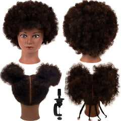 Fashion Color Care Afro mannequin head with 100% human hair for realistic braiding practice