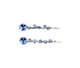 Faship light blue rhinestone hair clip sparkles in a bridal updo with secure grip