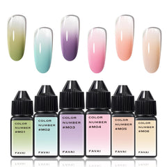 FAVAI Macaron Collection six colorful bottles for airbrush gradient nails