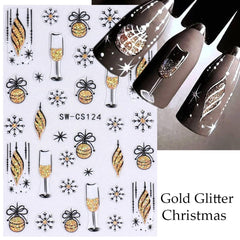 FBABFBUO jingle-bell nail sticker creates merry accent