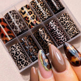 FBABFBUO leopard nail foil transfer for quick leopard designs on nails
