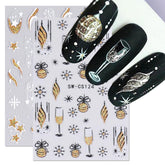 FBABFBUO snowflake glitter nail sticker for festive holiday nails