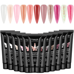 Fcozpjk 12-color poly gel kit with clear gel for versatile extensions