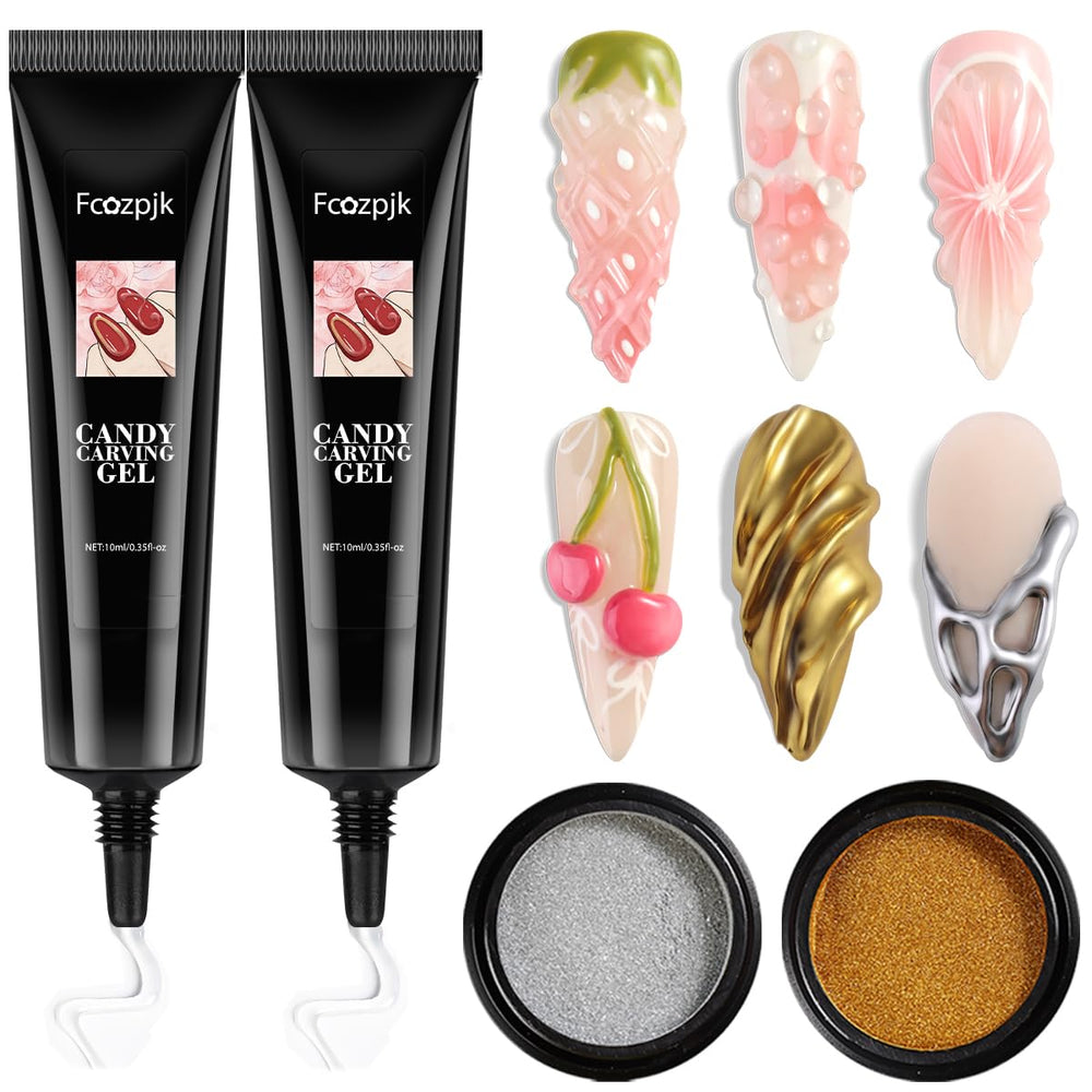 Fcozpjk 3D sculpting gel bottle enables precise 3D nail art designs