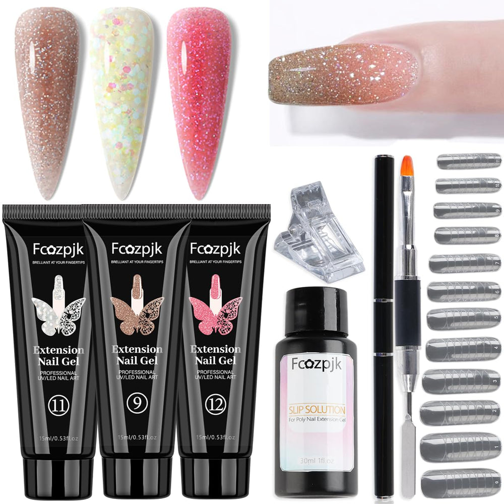 Fcozpjk poly gel glitter brown bottle for at-home manicures with shimmer