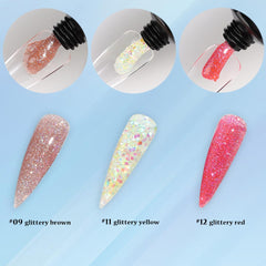 Fcozpjk poly gel iridescent glitter bottle for dazzling effects