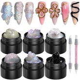 Fcozpjk Aurora Blue gel for shimmering 3D nail art