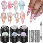 Fcozpjk solid builder gel kit packaging with six colors, ideal for versatile nail art.