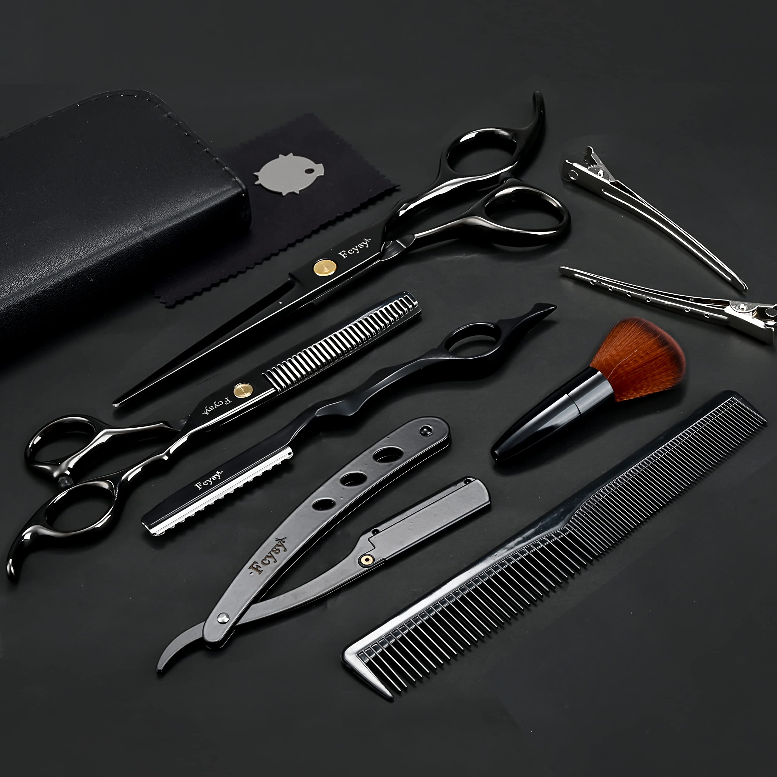 Fcysy hair scissors 6-inch with precision blades for smooth trims at home or in the salon.