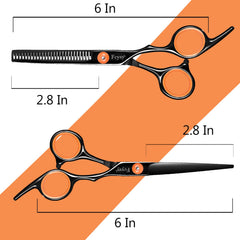 Fcysy thinning shears for precise texturizing and blending.