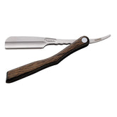 Feather Artist Club SS Wood folding razor front view with ergonomic grip for precise shaving