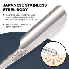 Feather Artist Club SS Wood folding razor side view showing balanced weight for comfortable handling