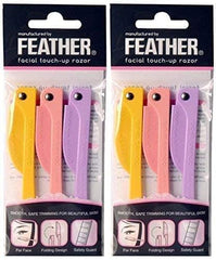Feather Flamingos razor pack back view showing three blades for safe, gentle trimming