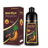 Fedulili Dark Brown Hair Dye Shampoo bottle demonstrates 3-in-1 color, cleanse, and condition