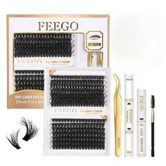 Feego Volume Lash Clusters Kit 280pcs for dense, fluffy at-home lashes