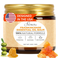 FeeMeFee Frankincense Balm jar closeup highlights luxurious texture for deep hydration.