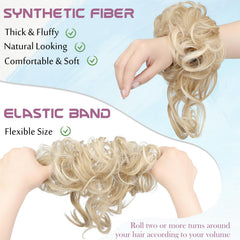 FeidyLong curly texture close-up highlights fluffy, natural blend with own hair.