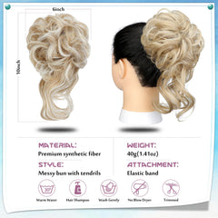 FeidyLong double clip attachment secures the piece for a stable ponytail.
