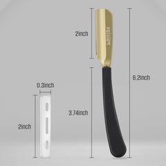 FEISIER straight razor exposed blade at 2 mm for detailed lines.