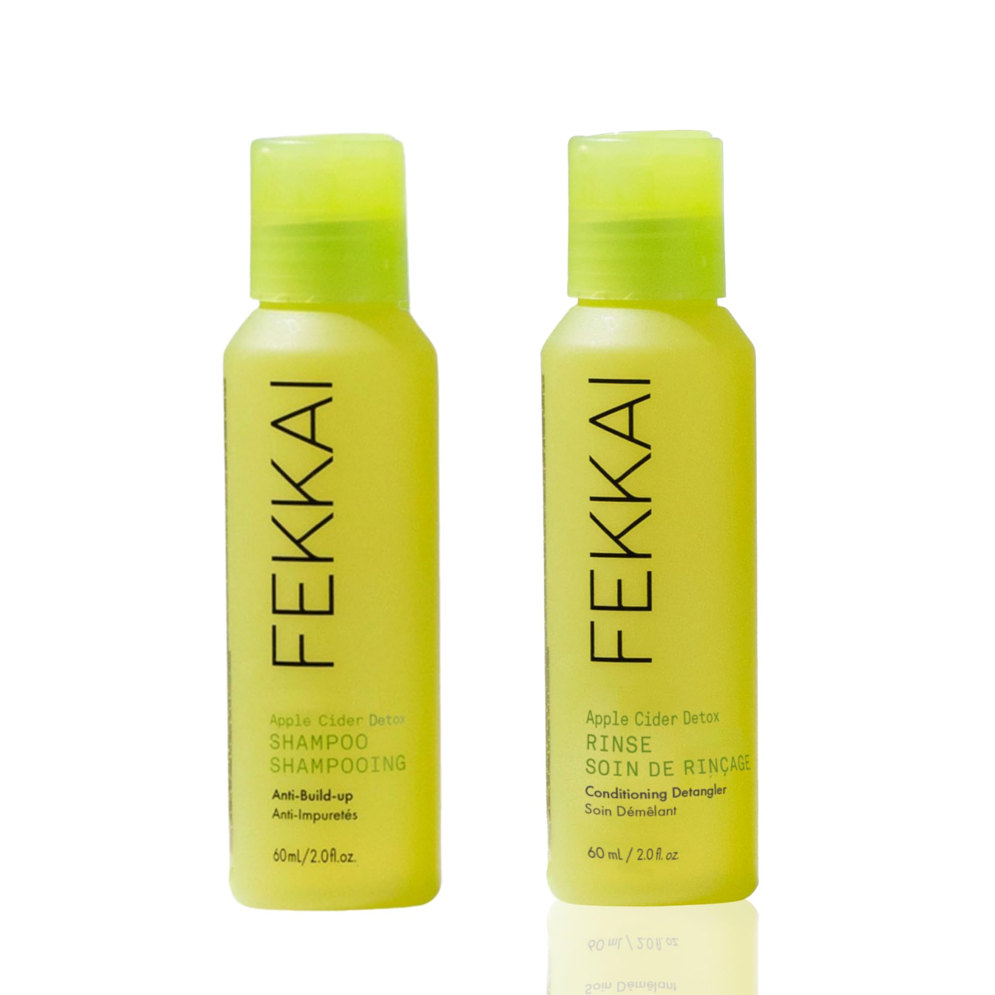 Fekkai Apple Cider Detox Rinse bottle demonstrates gentle cleansing for hair.