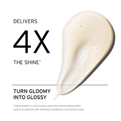 Fekkai Brilliant Gloss Shampoo label closeup highlighting sulfate-free formula and clean vegan ethics