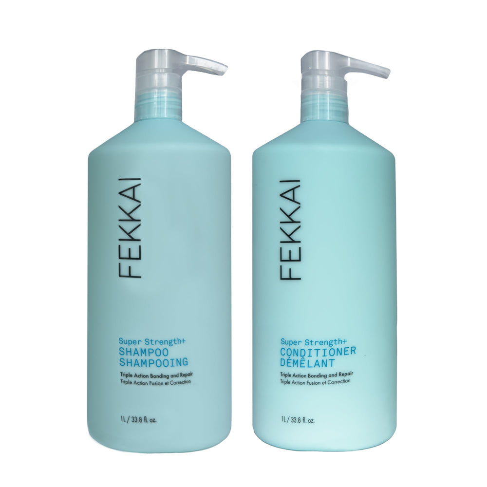 FEKKAI Super Strength+ PowerBond Shampoo 1L bottle for stronger hair and bond protection