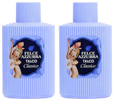 Felce Azzurra Classic Talc bottle with silky, everyday finish.