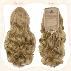 FELENDY drawstring ponytail ash blonde provides secure, effortless volume.