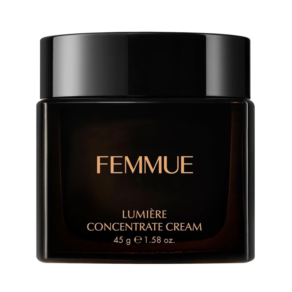 FEMMUE Lumière Cream bottle close-up showing rich hydration for daily use