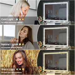 FENCHILIN LED makeup mirror large size ideal for full-face grooming.