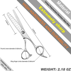 Fengliren thinning scissors ergonomic handle designed for comfortable, extended styling.