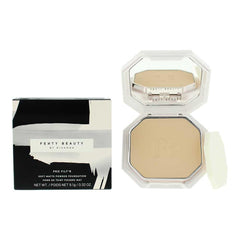 Fenty Beauty Pro Filt’r Soft Matte Powder Foundation 145 for a natural, long-lasting matte finish