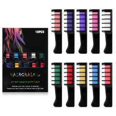 Festive Fun Hair Chalk Combs packaging close-up showing vibrant colors for gifting