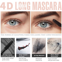 FGHJ mascara on lashes highlighting volume and length with natural finish.
