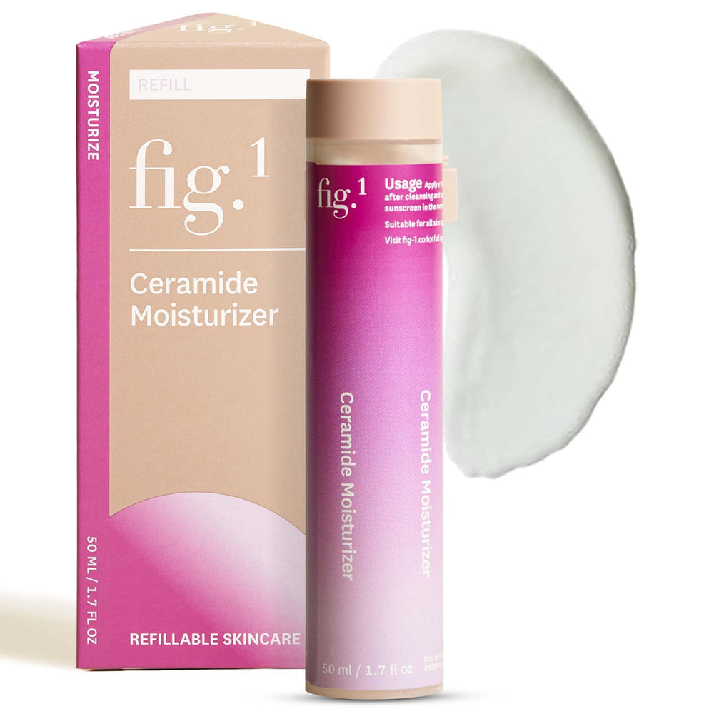 Fig.1 Ceramide Moisturizer refill outer glass demonstrates eco-friendly packaging and waste reduction.