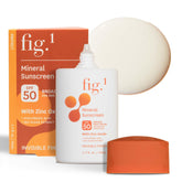Fig.1 mineral sunscreen bottle with invisible finish suitable for all skin tones.