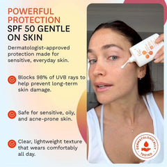 Fig.1 milky sunscreen texture demonstrating fast absorption on skin.