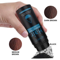 Find Back hair fibers blending with real hair for natural look on scalp