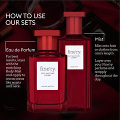 Fine'ry Not Another Cherry gift packaging evokes festive gifting with a chic, premium look.