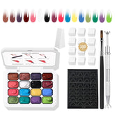 Finger Secret ombre gel palette with 16 colors for seamless gradients.