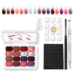 Finger Secret ombre gel palette with 16 colors for smooth gradient nails.