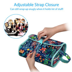 FINTIE Jungle Night toiletry bag hanging setup for easy access