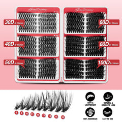 FinyDreamy 530-piece lash clusters kit for versatile at-home styling.
